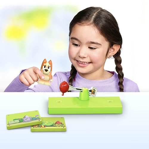 Tile Town Bluey & Bingo Keepy Uppy Magnetic Tile Set – 4-Piece STEM Building Toy with Action Tile