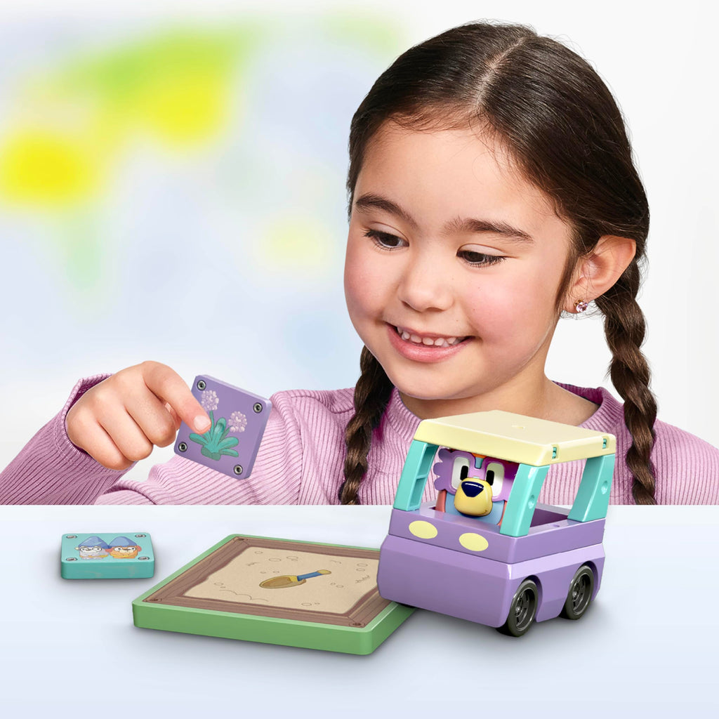 TILE TOWN Bluey Granny Janet 6-Piece Magnetic Tile Playset – Interactive STEM Toy with Action Tiles for Ages 3+