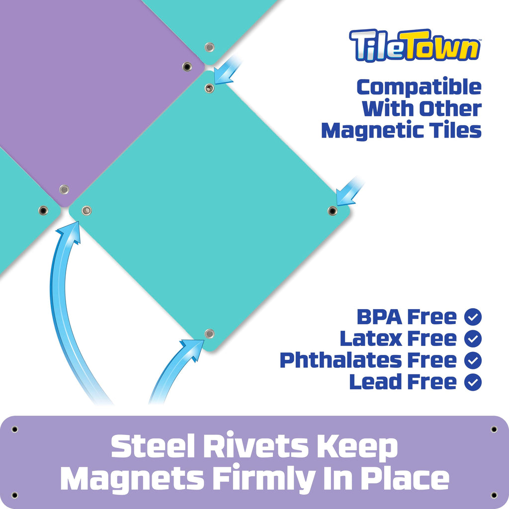 TILE TOWN Bluey Granny Janet 6-Piece Magnetic Tile Playset – Interactive STEM Toy with Action Tiles for Ages 3+