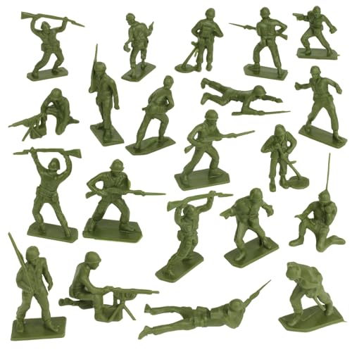 Tim Mee Toy 28-Piece OD Green WW2 Plastic Army Men Set - Made in USA