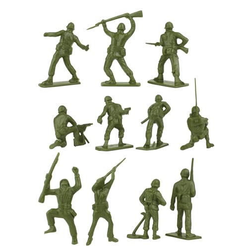 Tim Mee Toy 28-Piece OD Green WW2 Plastic Army Men Set - Made in USA