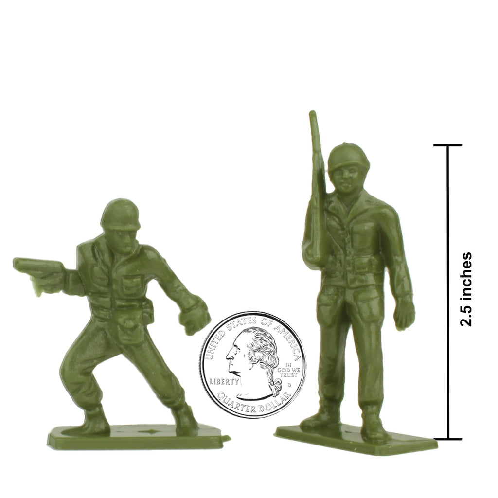 Tim Mee Toy 28-Piece OD Green WW2 Plastic Army Men Set - Made in USA