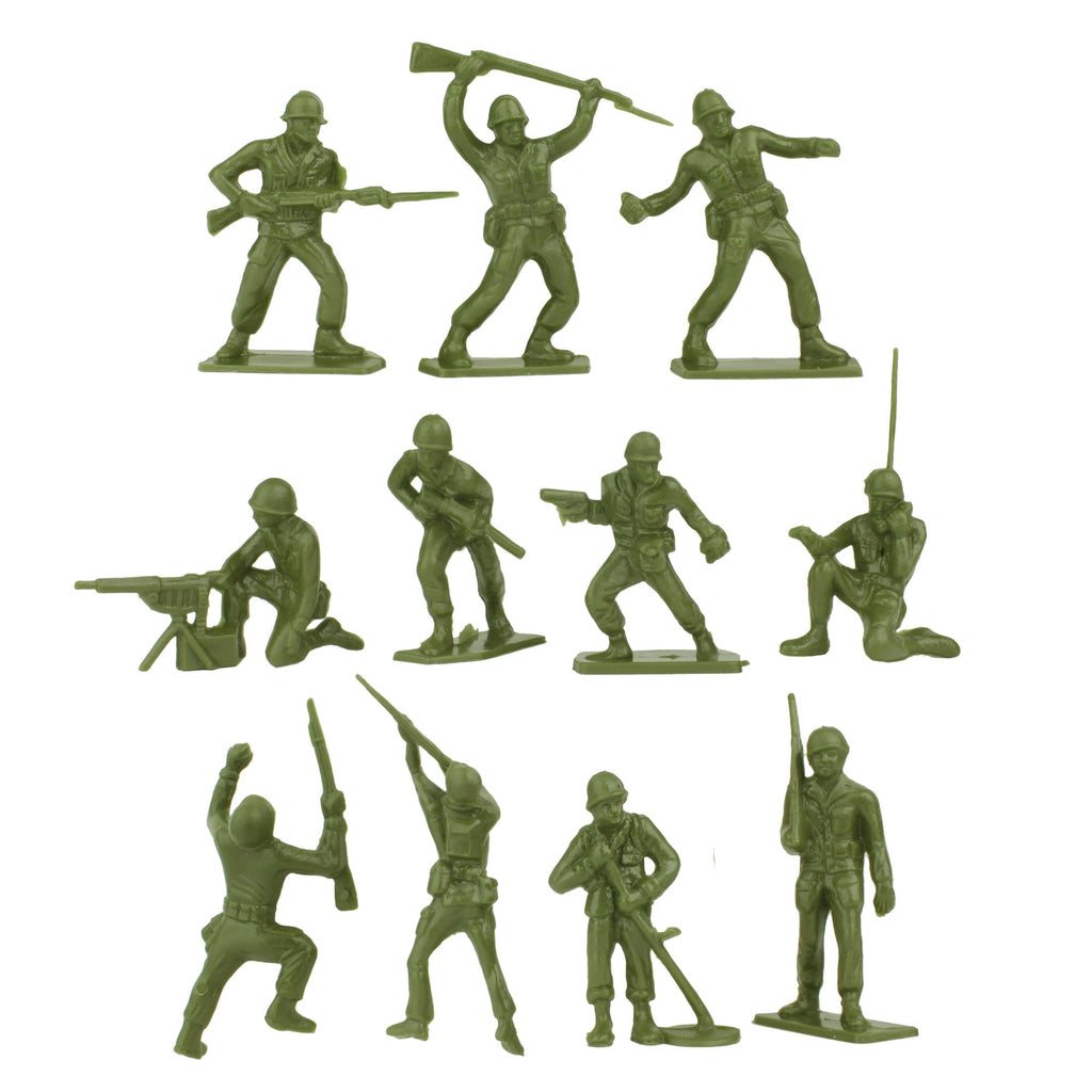 Tim Mee Toy 28-Piece OD Green WW2 Plastic Army Men Set - Made in USA