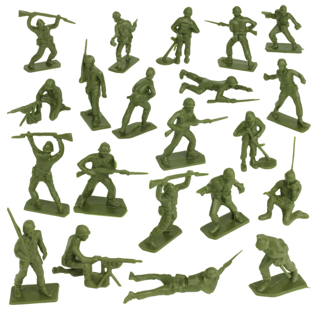 Tim Mee Toy 28-Piece OD Green WW2 Plastic Army Men Set - Made in USA