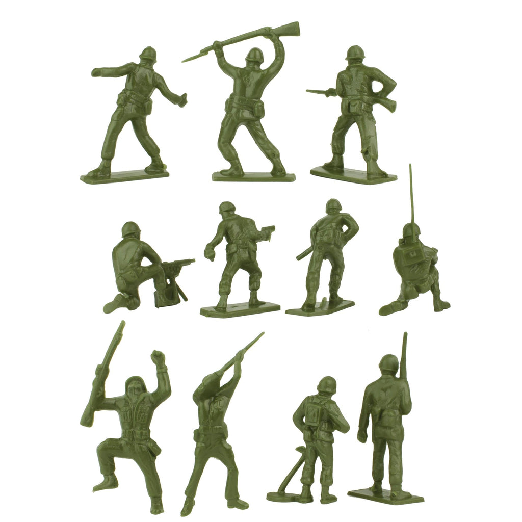 Tim Mee Toy 28-Piece OD Green WW2 Plastic Army Men Set - Made in USA