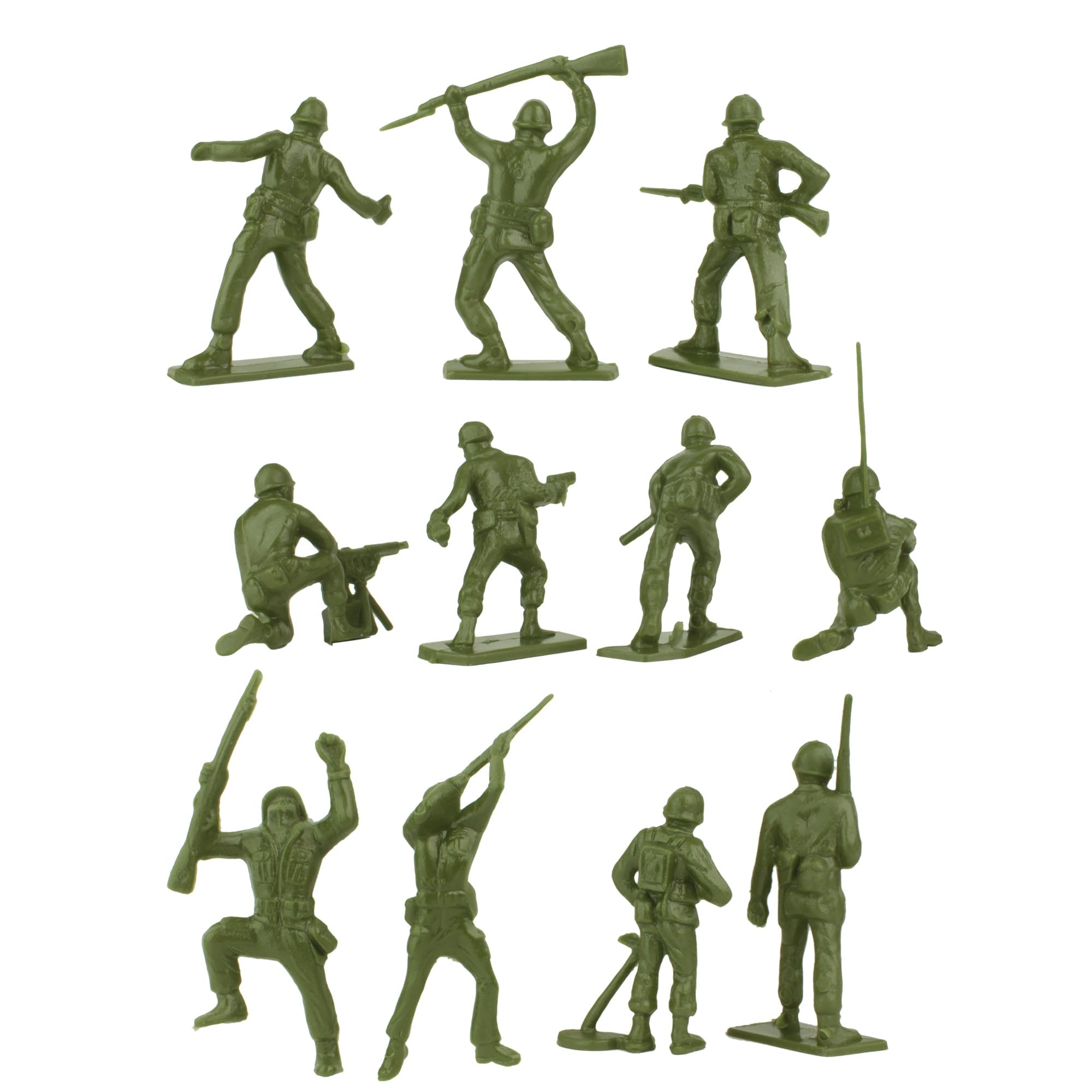 Tim Mee Toy 28-Piece OD Green WW2 Plastic Army Men Set - Made in USA