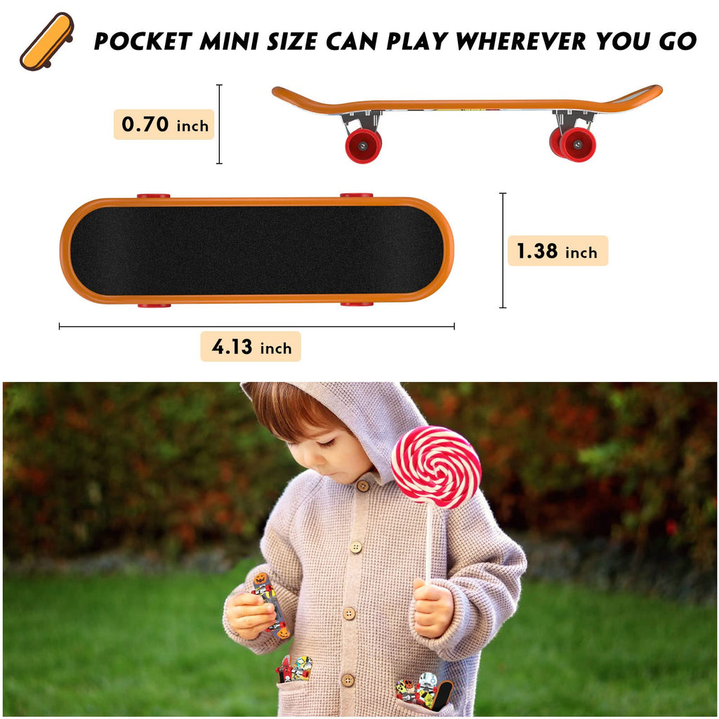 TIME4DEALS 12-Pack Mini Finger Skateboards Set - Pocket Size 4.13 Inch, Random Patterns, Includes Screwdriver