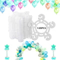 Tinabless 120-Pack Reusable Balloon Clips for Arches & Columns - White Plastic Connectors