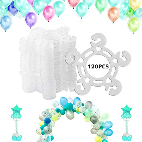Tinabless 120-Pack Reusable Balloon Clips for Arches & Columns - White Plastic Connectors