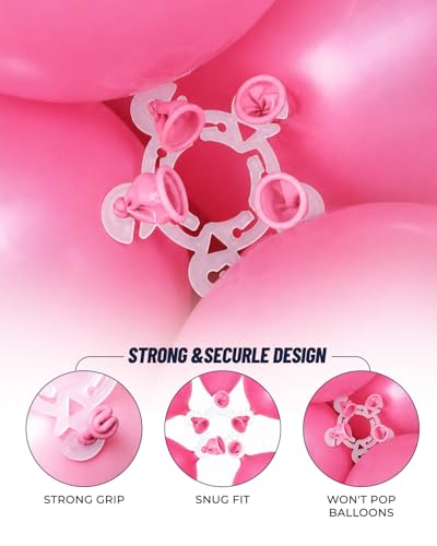 Tinabless 120-Pack Reusable Balloon Clips for Arches & Columns - White Plastic Connectors