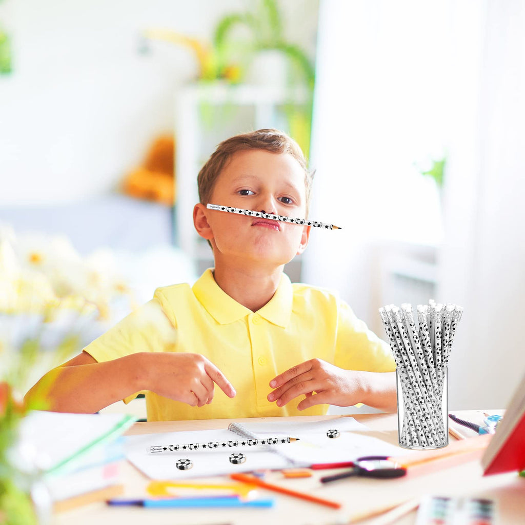 Tinlade 72-Piece Soccer Pencil and Eraser Set – Fun Football Stationery for Kids, Party Favors, Classroom Prizes