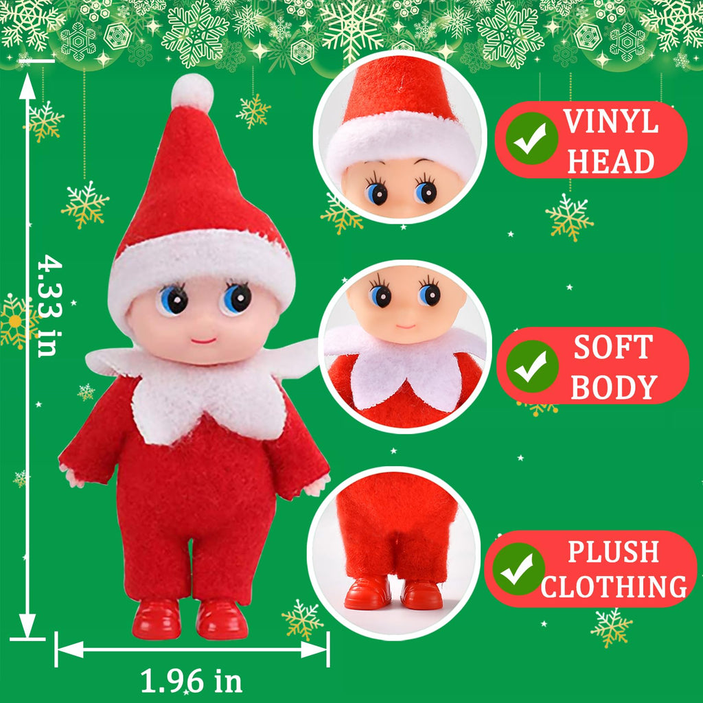 Tiny Elf Baby Doll – Miniature Christmas Elf with Removable Outfits for Gifts and Decor