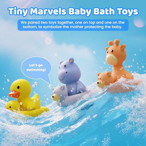 Tiny Marvels Mold-Free Baby Bath Toys – Sealed No-Hole Design for Safe, BPA-Free Water Play