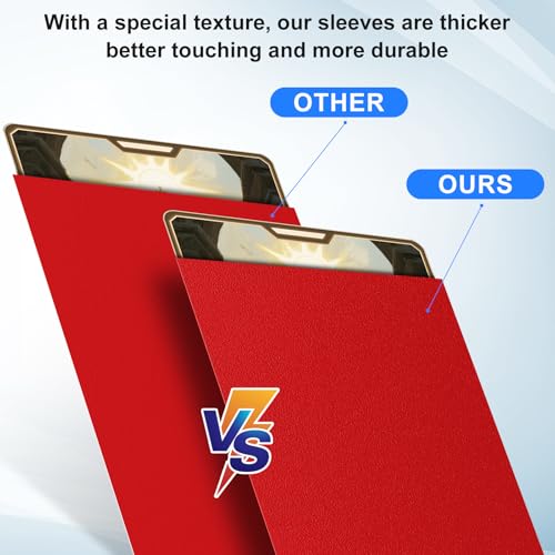 TiopLior 300 Red Matte Card Sleeves - Perfect Fit for TCG, Sports & K-Pop Photocards