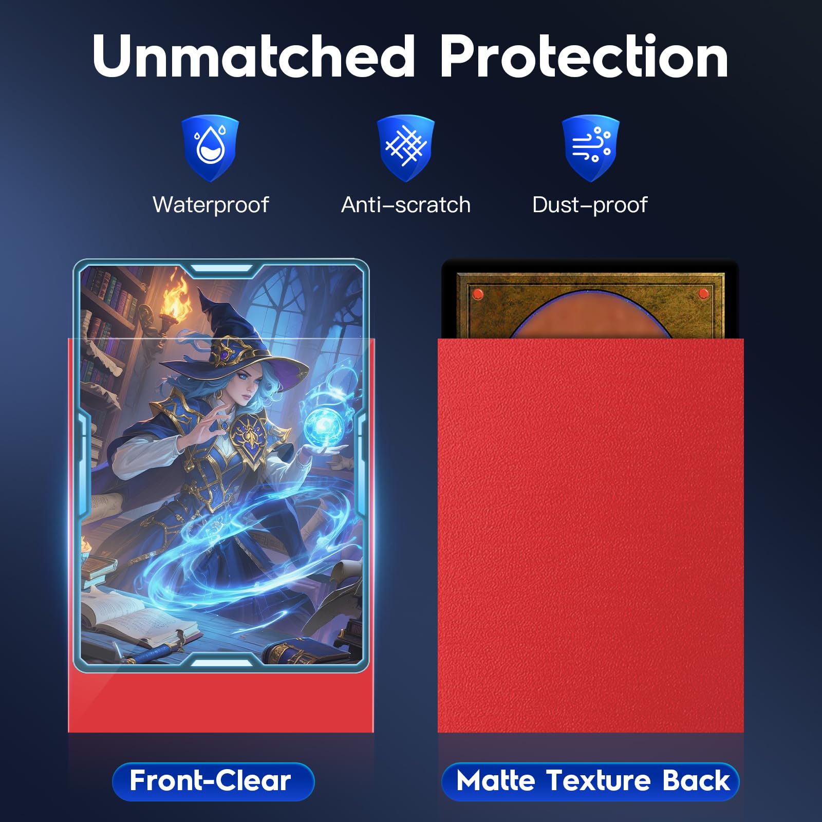 TiopLior 500 Card Sleeves - 5 Colors, 100 Each, 66x91mm Perfect Fit for MTG, Sports, and Trading Cards
