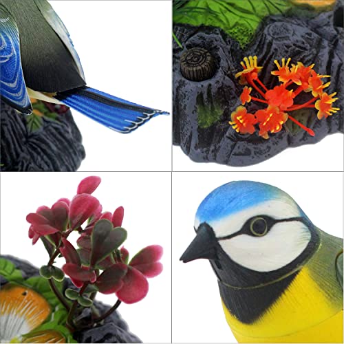 Tipmant Cute Electronic Bird Toy with Voice Control - Realistic Moving & Chirping Desk Decor, Kids Gift (Blue & Yellow)