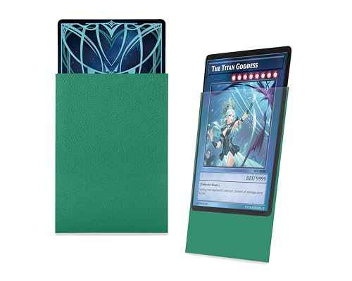 TitanShield 150 Green Japanese-Sized Card Sleeves – 140-Micron Deck Protectors for Yu-Gi-Oh!, Vanguard & More