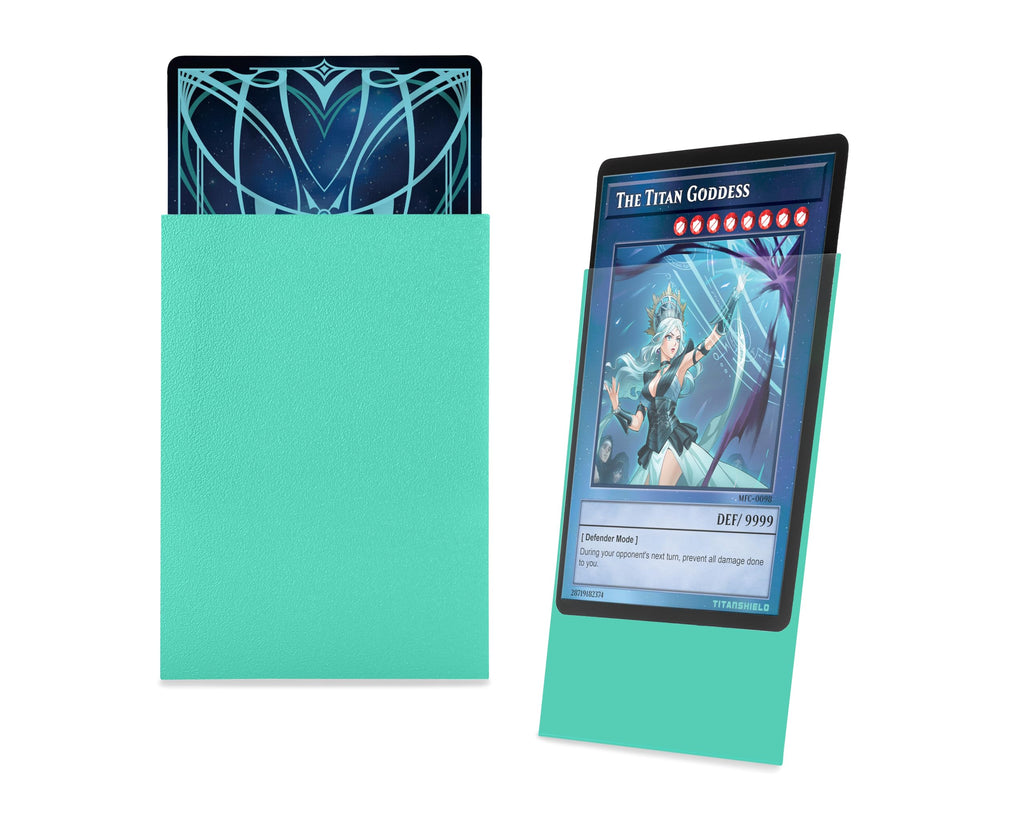 TitanShield 150 Japanese Size Card Sleeves - Turquoise, 140 Micron, Archival Grade for Yu-Gi-Oh & Vanguard