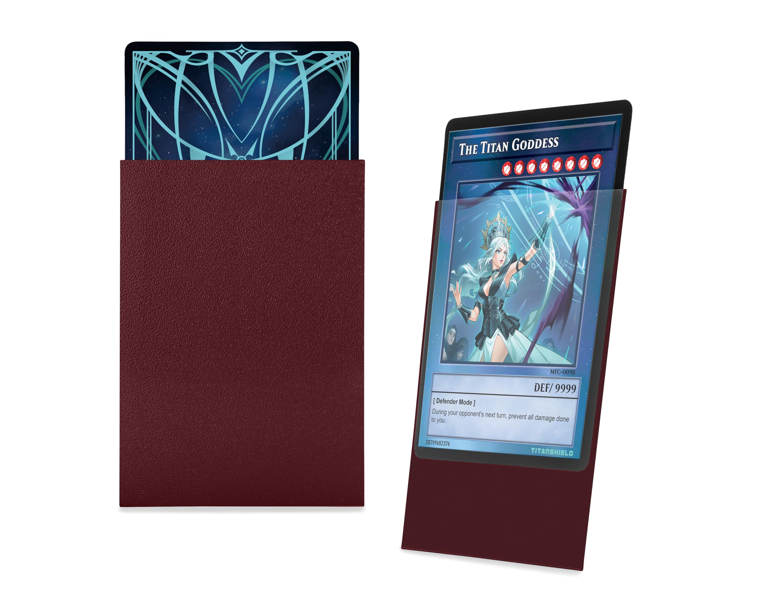 TitanShield 150 Pack Japanese Sized Card Sleeves (Bordeaux Red) – 140 Micron Thick, Anti-Slip, Acid-Free for Yu-Gi-Oh & Vanguard
