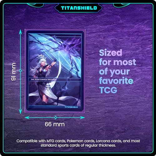 TitanShield 66x91mm Premium Card Sleeves – 150 Pack, Purple, Archival-Grade Polypropylene for MTG, Pokemon, Lorcana