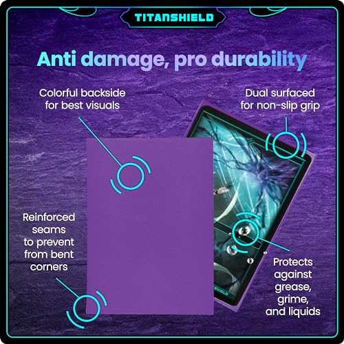 TitanShield 66x91mm Premium Card Sleeves – 150 Pack, Purple, Archival-Grade Polypropylene for MTG, Pokemon, Lorcana
