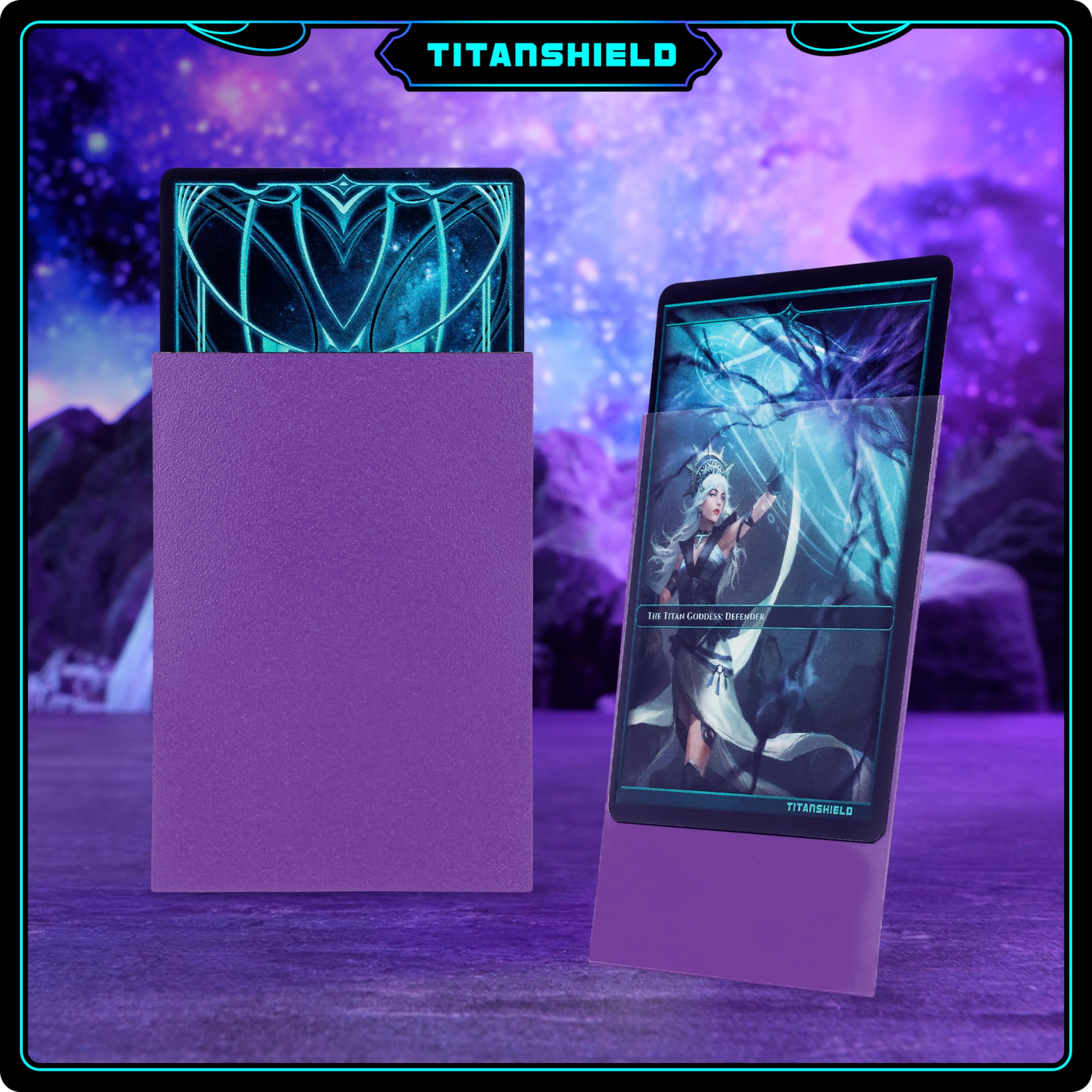 TitanShield 66x91mm Premium Card Sleeves – 150 Pack, Purple, Archival-Grade Polypropylene for MTG, Pokemon, Lorcana