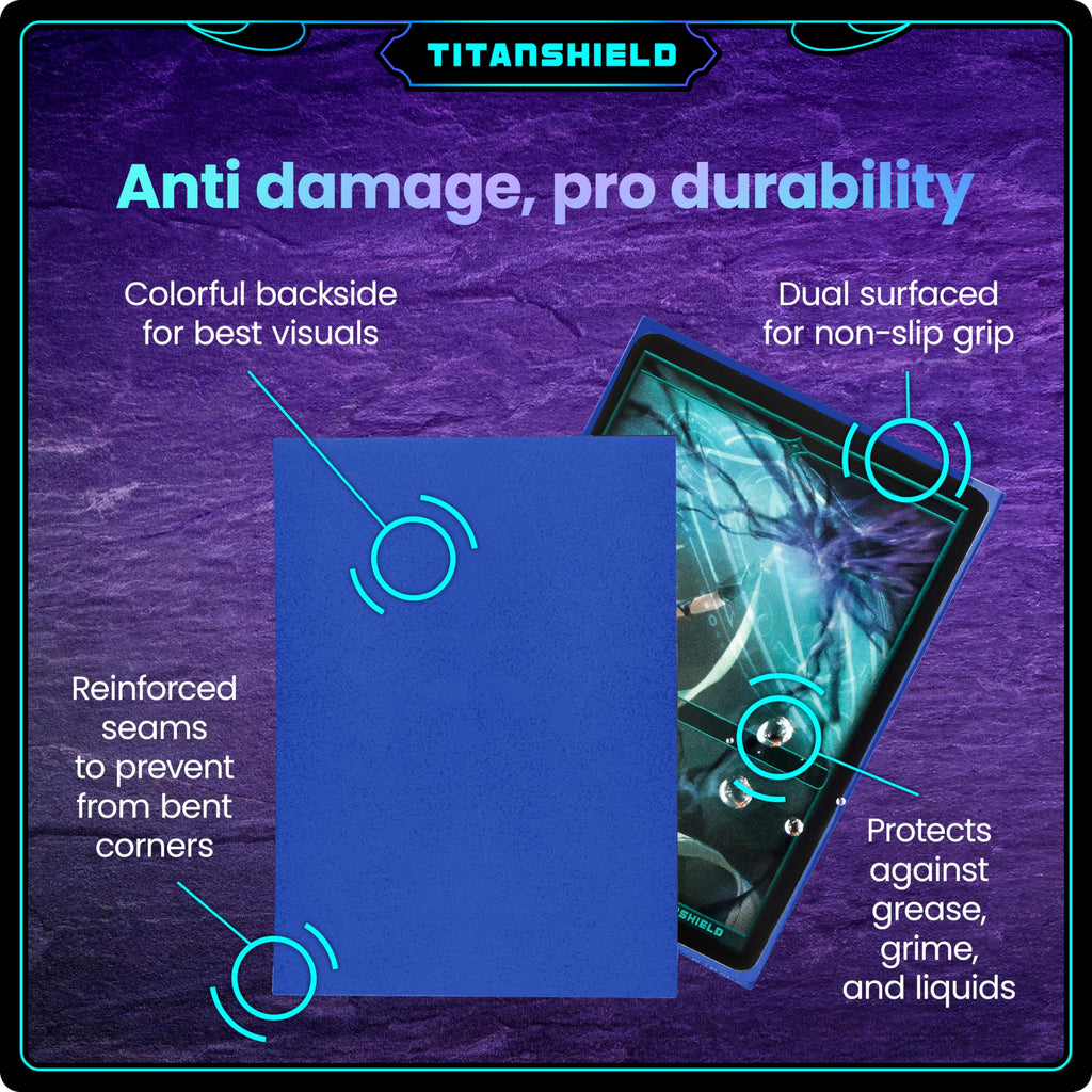 TitanShield Blue Card Sleeves (150 Pack) - Standard 66x91mm for TCG