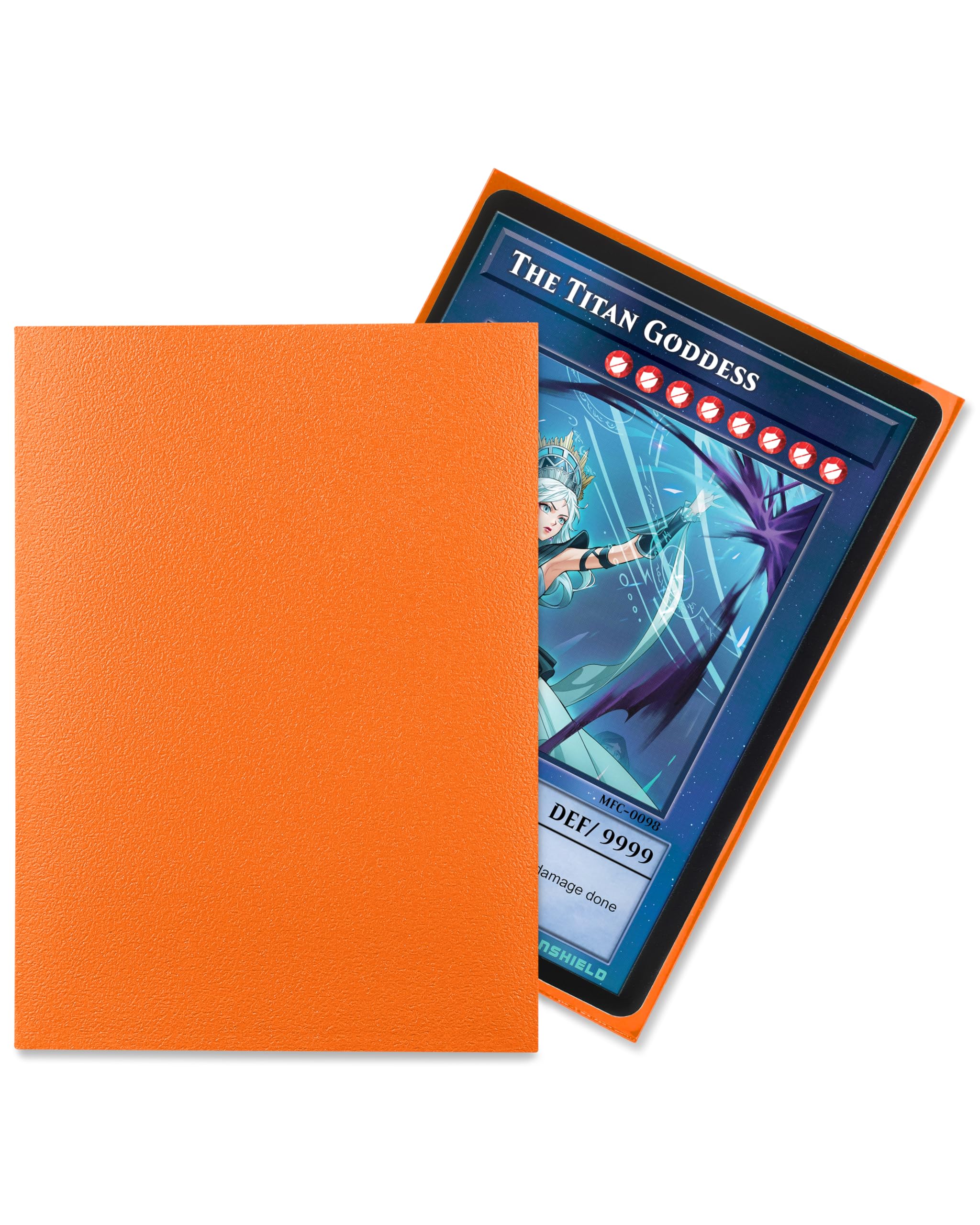 TitanShield Ember Orange 150 Sleeves – Small Japanese Size Deck Protector for Yu-Gi-Oh & Vanguard