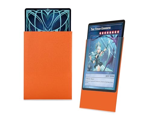 TitanShield Ember Orange 150 Sleeves – Small Japanese Size Deck Protector for Yu-Gi-Oh & Vanguard
