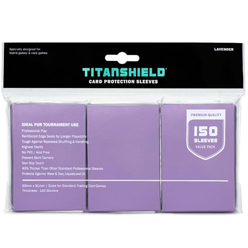 TitanShield Lavender Standard Card Sleeves (150 Pack) - 66x91mm, Dual-Textured, Archival-Grade Polypropylene for TCGs