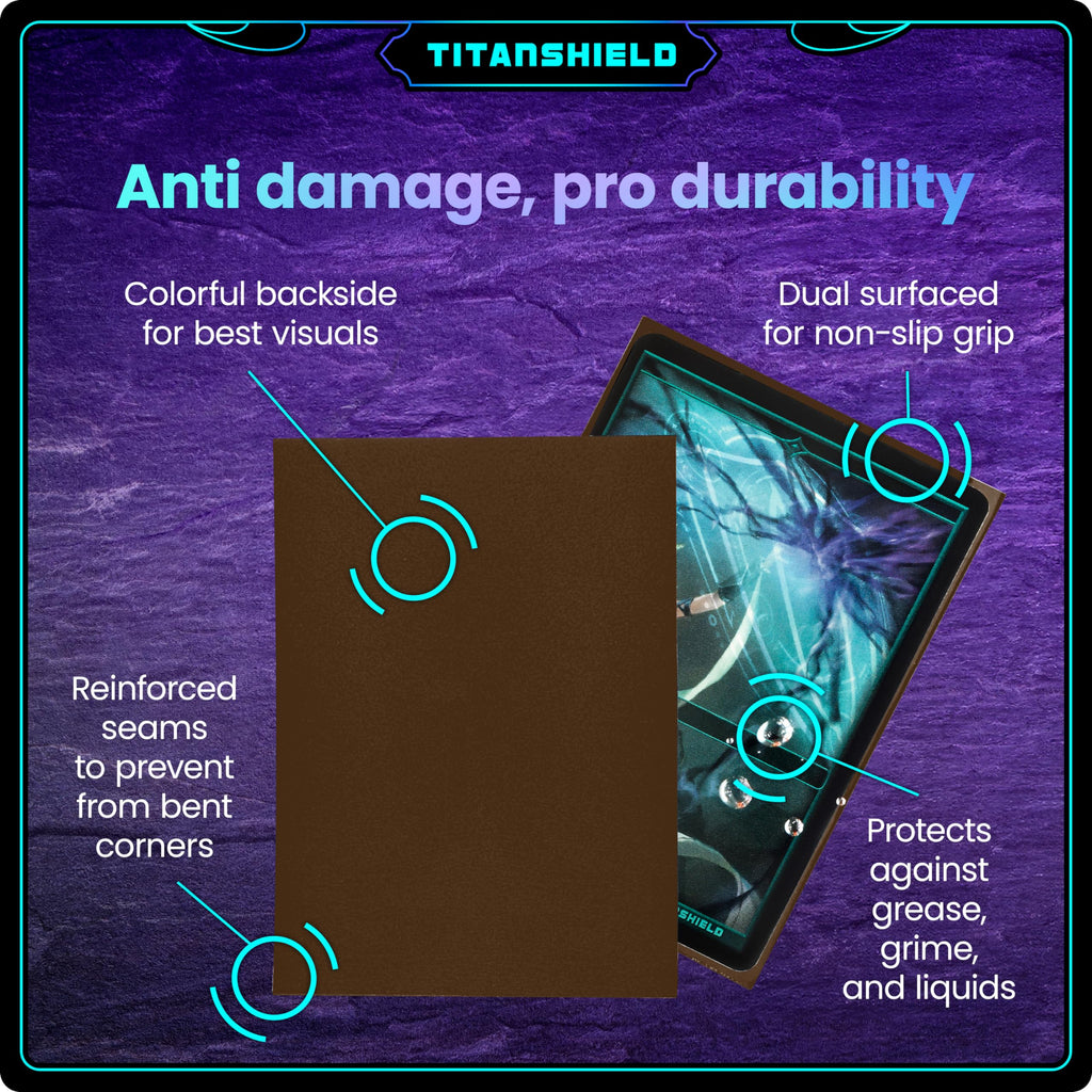 TitanShield Premium Card Sleeves – Earth Brown, Standard (66x91mm), 150-Pack for TCG Protection