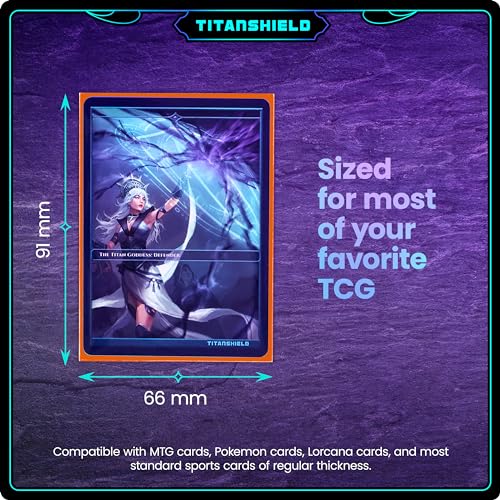 TitanShield Premium Card Sleeves (Ember Orange, Standard 66x91mm, 150-Pack) – Dual-Textured Matte Back & Glossy Front