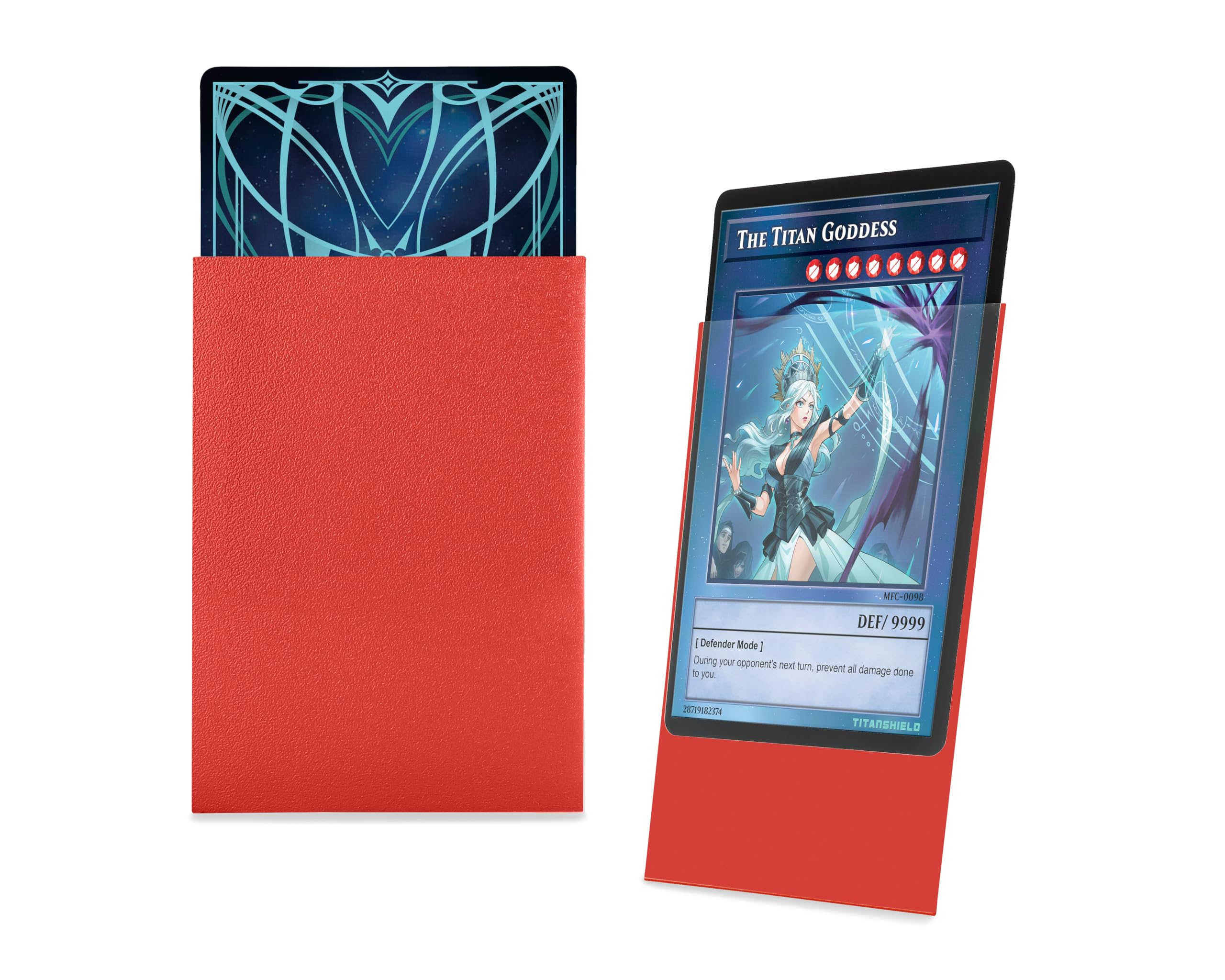 TitanShield Red Small Japanese Size Card Sleeves (150 Pack) – 140-Micron Deck Protectors for Yu-Gi-Oh & Vanguard