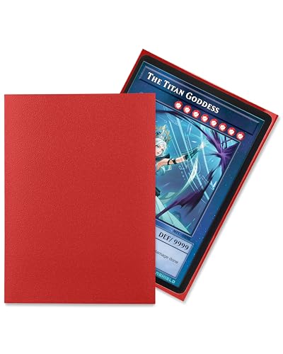 TitanShield Red Small Japanese Size Card Sleeves (150 Pack) – 140-Micron Deck Protectors for Yu-Gi-Oh & Vanguard