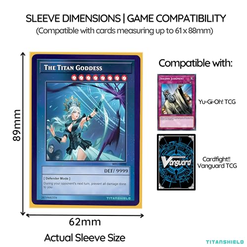 TitanShield Small Japanese Size Card Sleeves (150 Pack, Yellow) – Deck Protectors for Yu-Gi-Oh, Vanguard & More