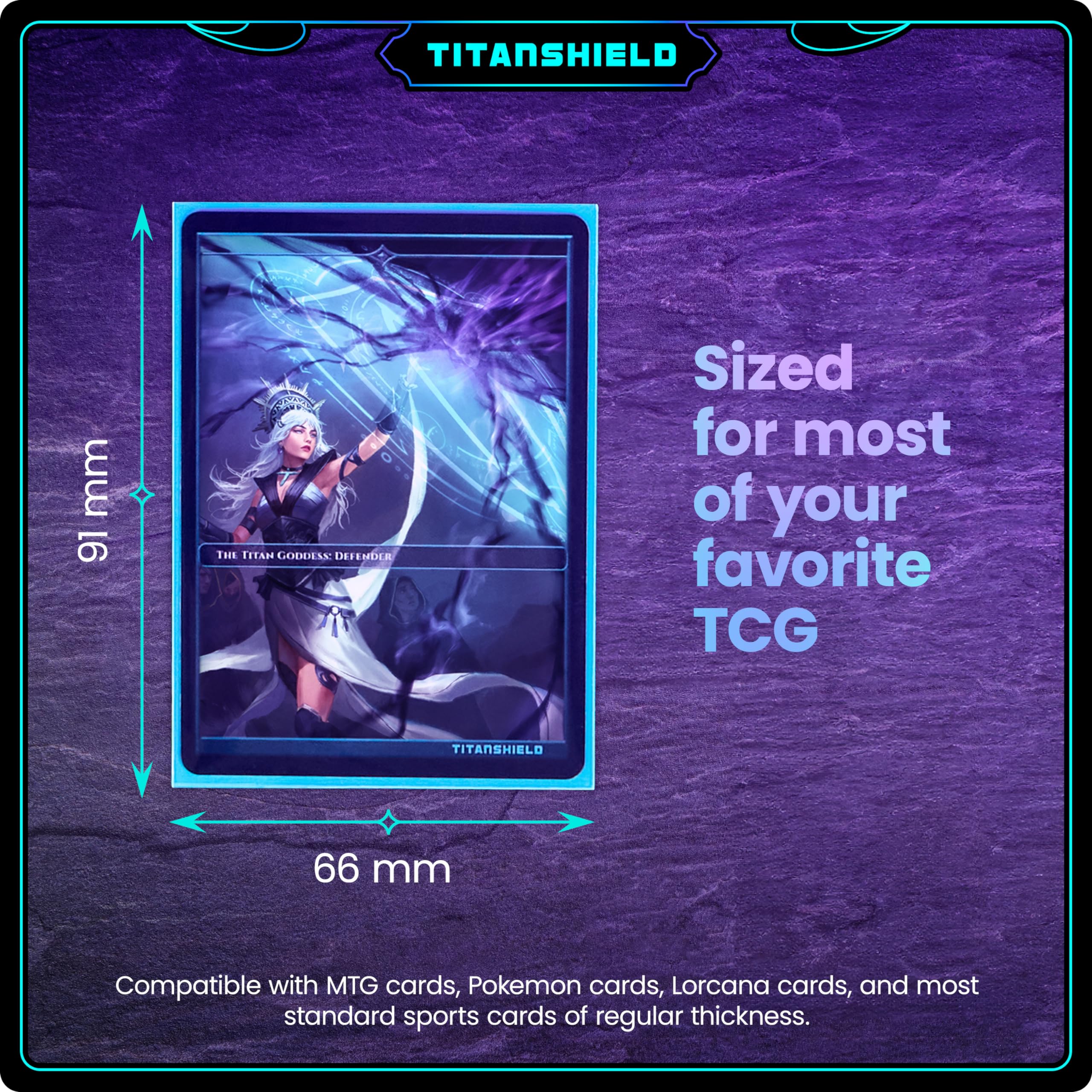 TitanShield Standard Card Sleeves (150-Pack) - 66x91mm Black, Compatible with MTG, Pokemon, Lorcana, One Piece