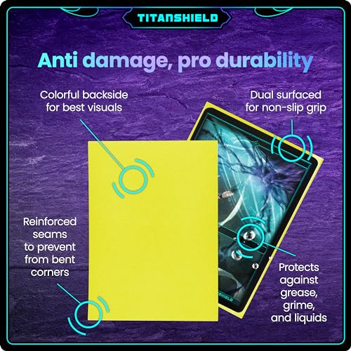 TitanShield Standard Card Sleeves (Yellow, 150-Pack) – 66x91mm Premium Protection for TCG Collections