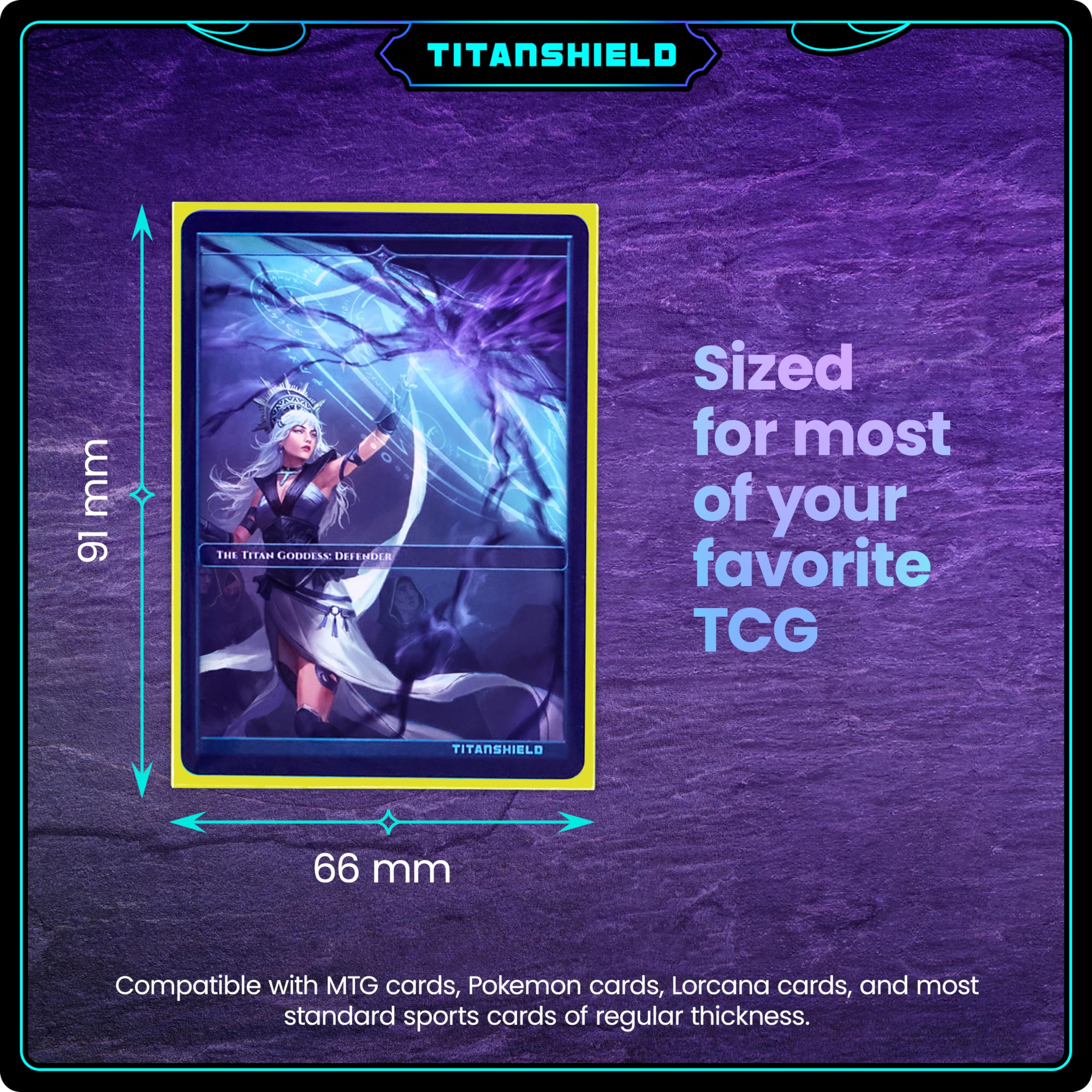 TitanShield Standard Card Sleeves (Yellow, 150-Pack) – 66x91mm Premium Protection for TCG Collections
