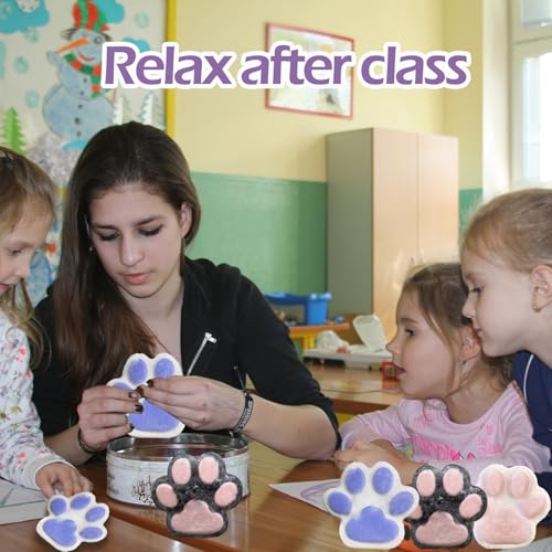 Titata Taba Giant Cat Paw Squishy Toy – Oversized Stress Relief Fidget for Kids & Adults (Black & Pink)
