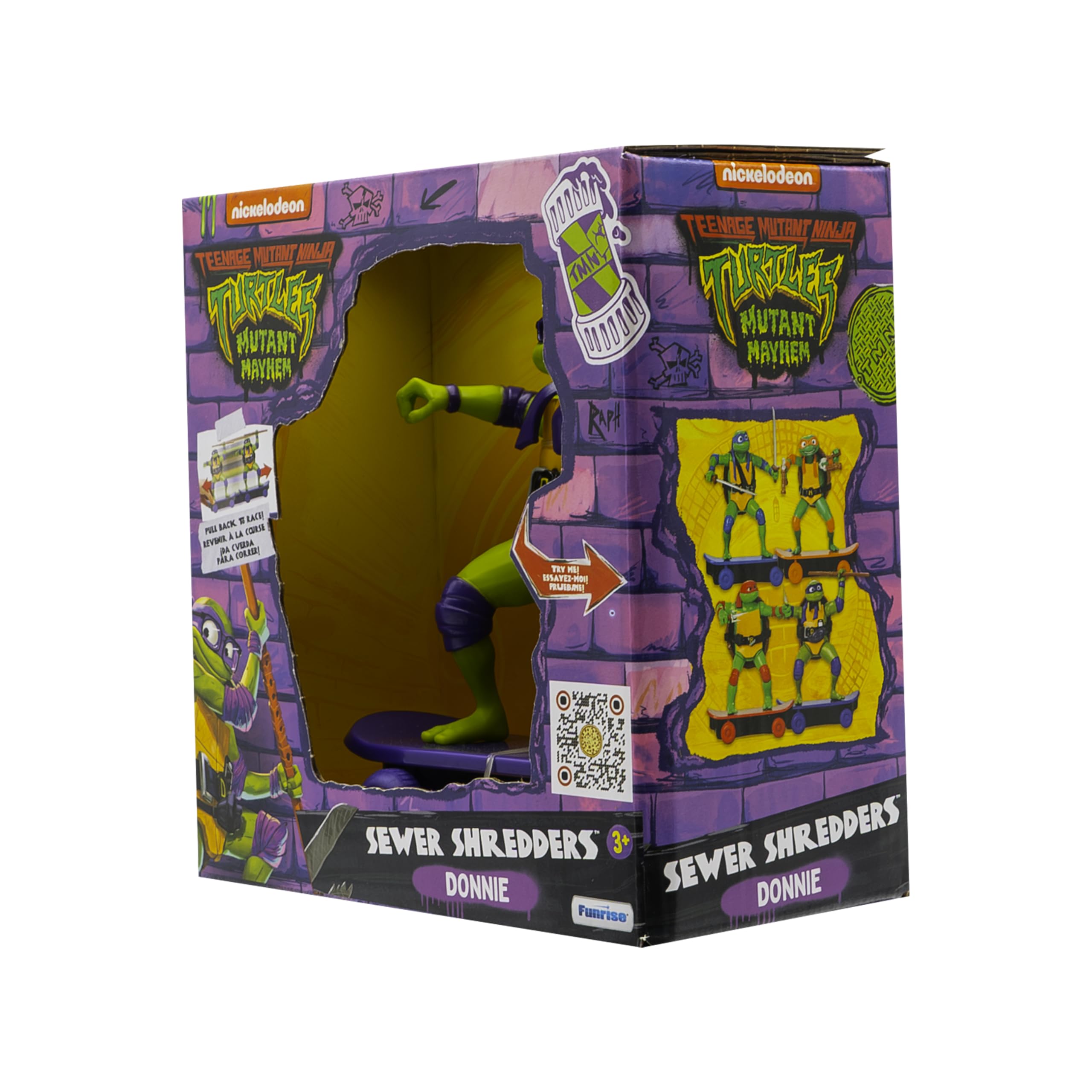 TMNT Donatello Sewer Shredder Pullback Skateboard Toy - Mutant Mayhem