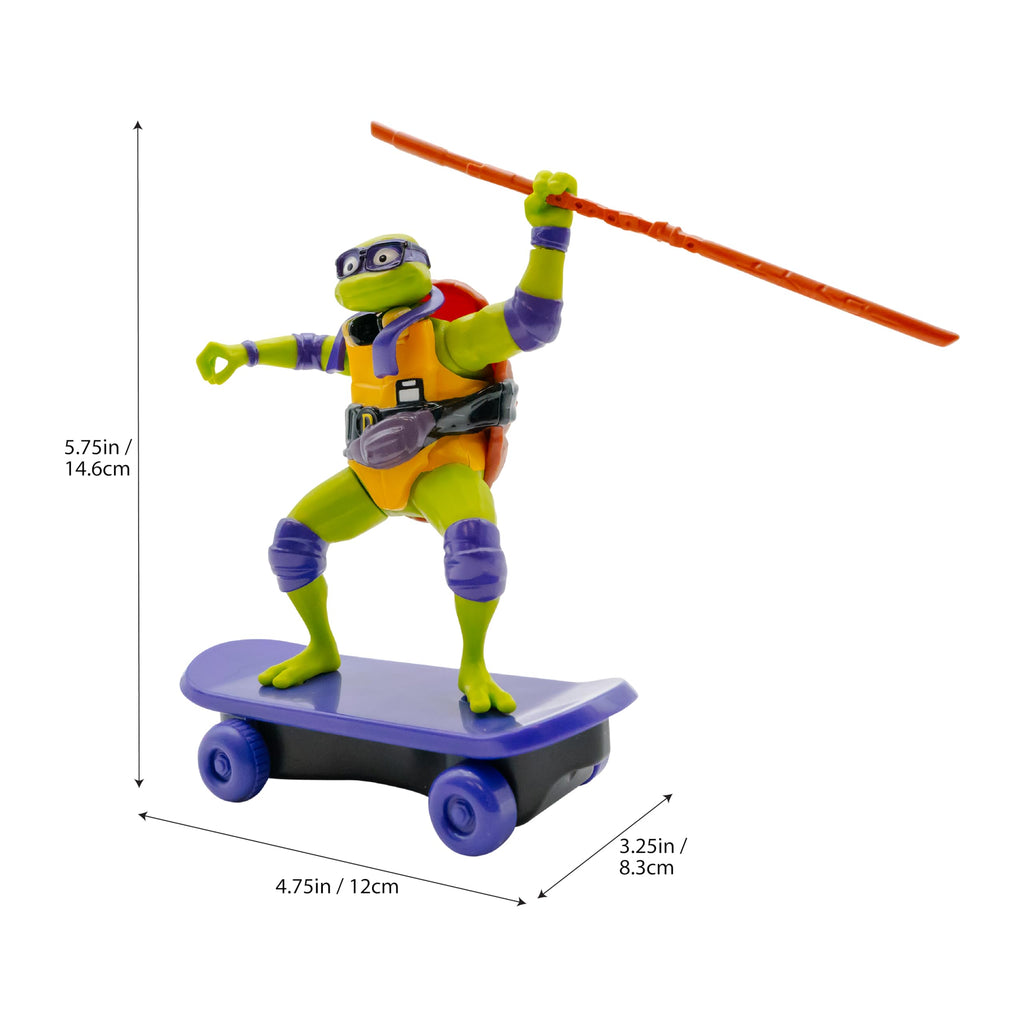 TMNT Donatello Sewer Shredder Pullback Skateboard Toy - Mutant Mayhem