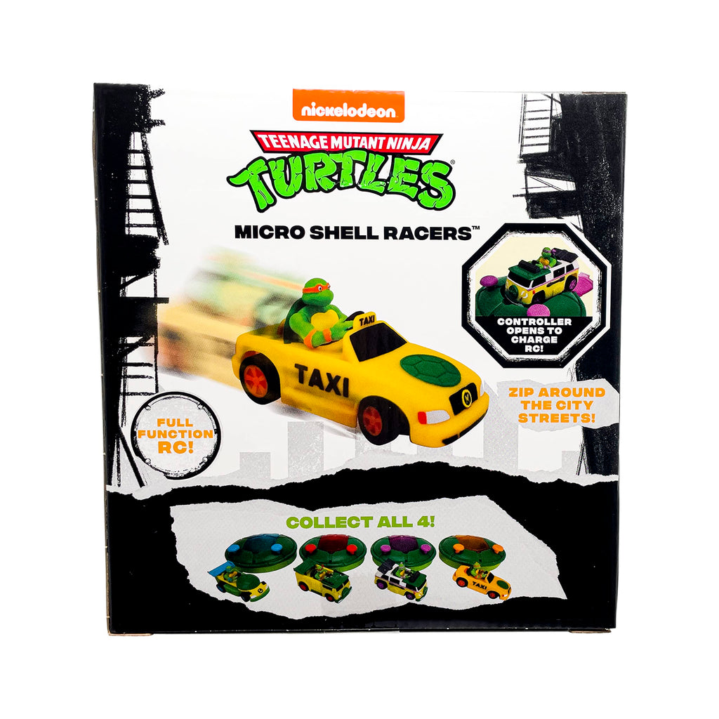 TMNT Michelangelo Micro Shell Racer RC Vehicle – 2.4 GHz Remote Control Taxi Cab for Kids Ages 5+