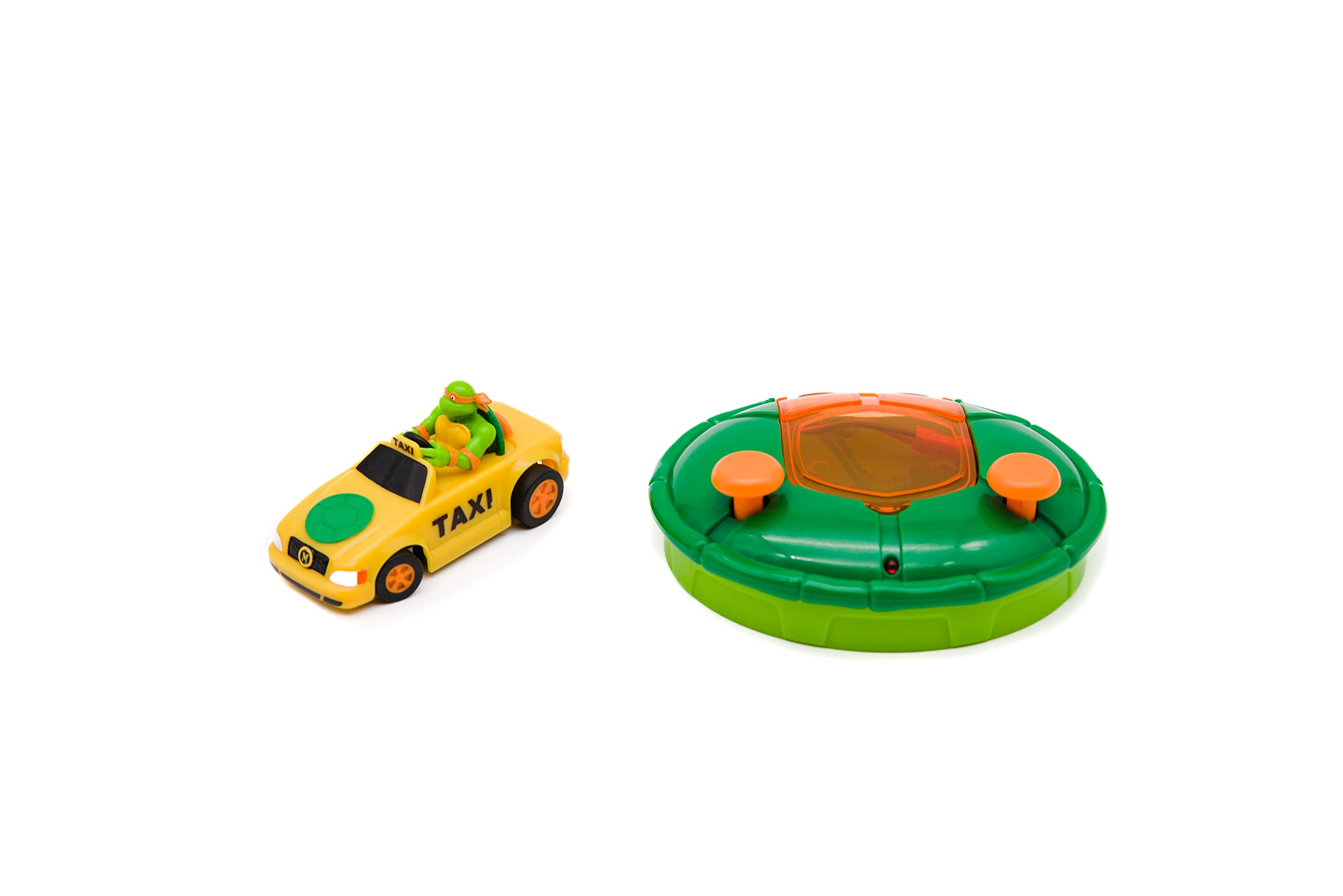 TMNT Michelangelo Micro Shell Racer RC Vehicle – 2.4 GHz Remote Control Taxi Cab for Kids Ages 5+
