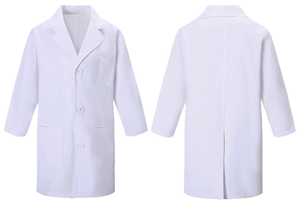 TOGROP Kids Doctor & Scientist Lab Coat Set - 4-Piece Thick White Costume for Ages 3-12