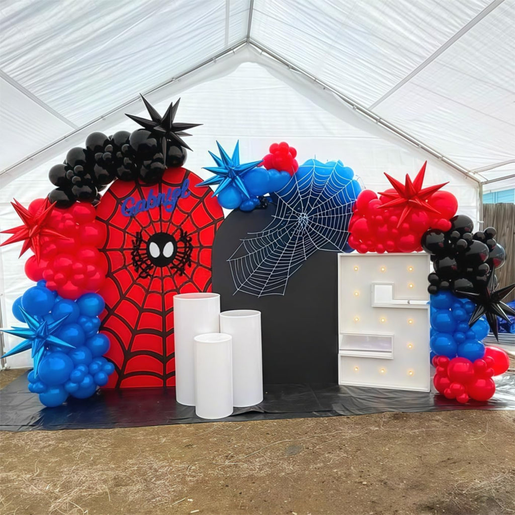 Togvu 101-Piece Red Blue Black Balloon Arch Garland Kit – Matte Latex Balloons for Birthday, Graduation, Party Decorations