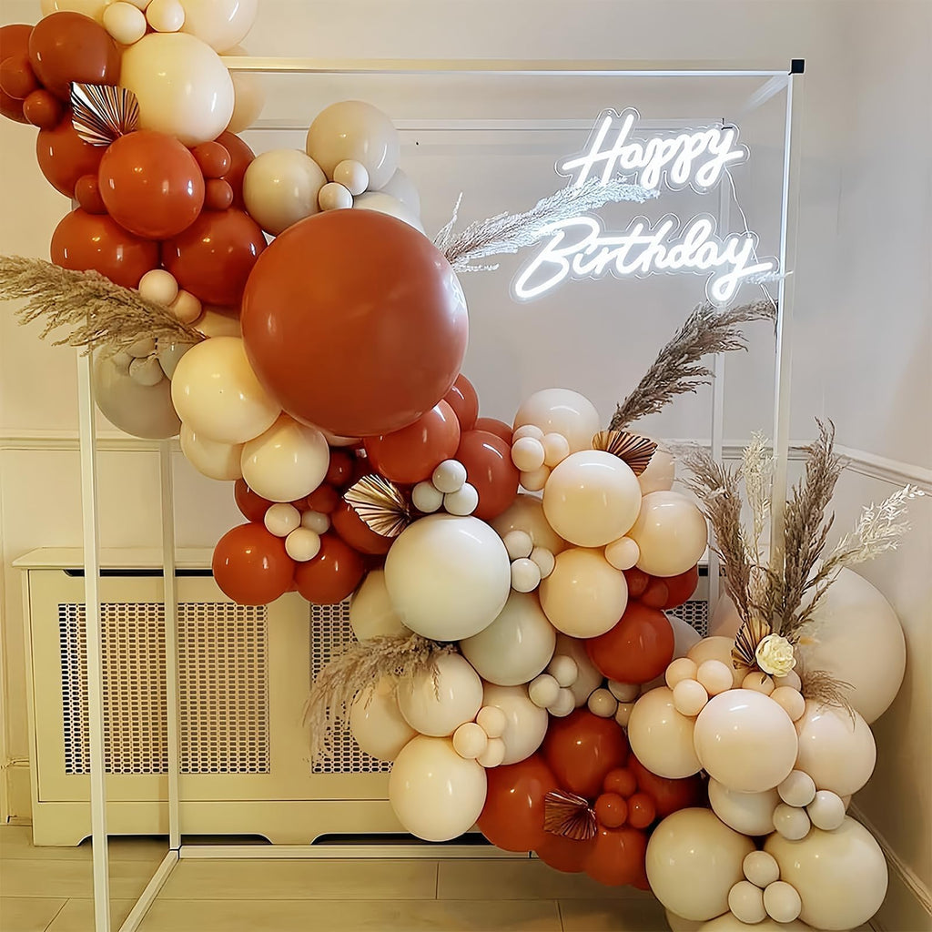 Togvu 55-Piece Burnt Orange & Gold Balloons Set, 12 Inch Latex Balloons for Fall Autumn Birthday Baby Shower Wedding Decor