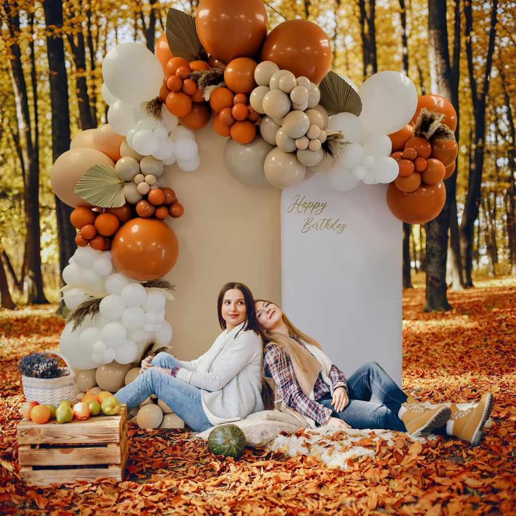 Togvu 55-Piece Burnt Orange & Gold Balloons Set, 12 Inch Latex Balloons for Fall Autumn Birthday Baby Shower Wedding Decor