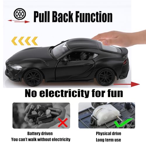 TOKAXI 1/36 Scale 2020 Toyota Supra Diecast Pull-Back Car – Black