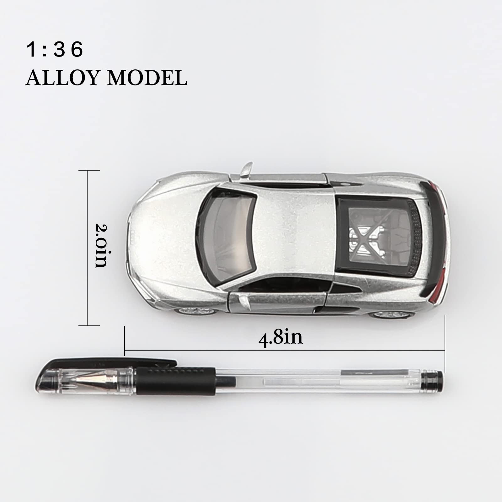 TOKAXI 1/36 Scale Audi R8 Diecast Car – Pull-Back Toy with Opening Doors