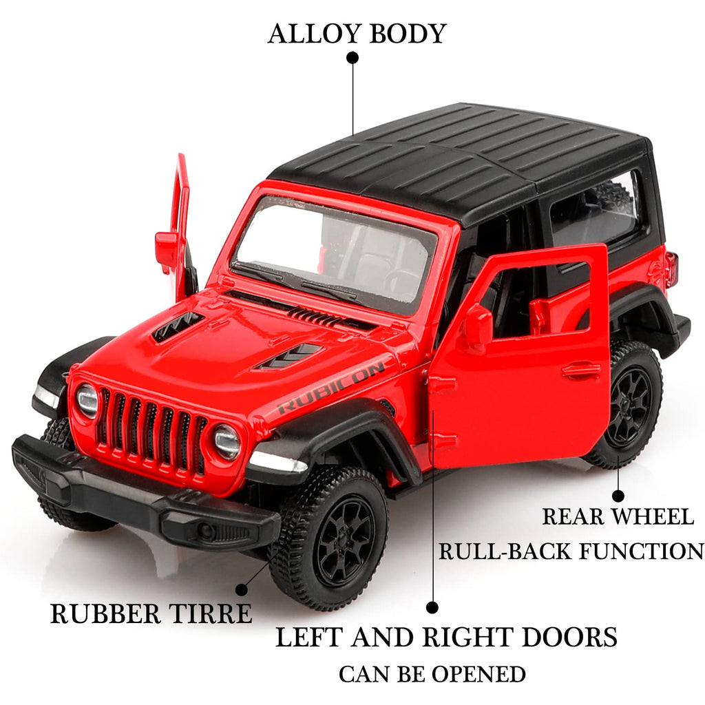 TOKAXI 1/36 Scale Diecast Wrangler Rubicon Pullback Vehicle Toy for Kids and Collectors